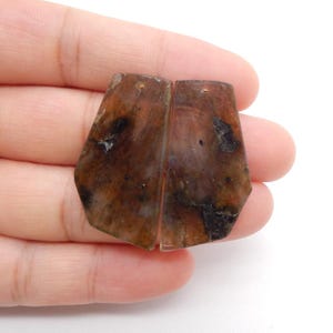 Today On Sale! Nugget Labradorite Gemstone Earrings Beads, stone for earrings making, 34x18x3mm, 7g-W20919