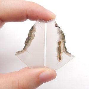 New Nugget Agate Gemstone Earrings Stone Pair, stone for earrings making, 38x22x3mm, 8.2g-W20117