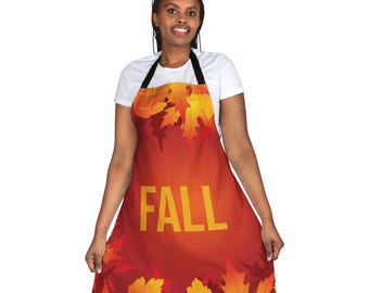Fall-Themed Cooking Apron with 5-Color Straps