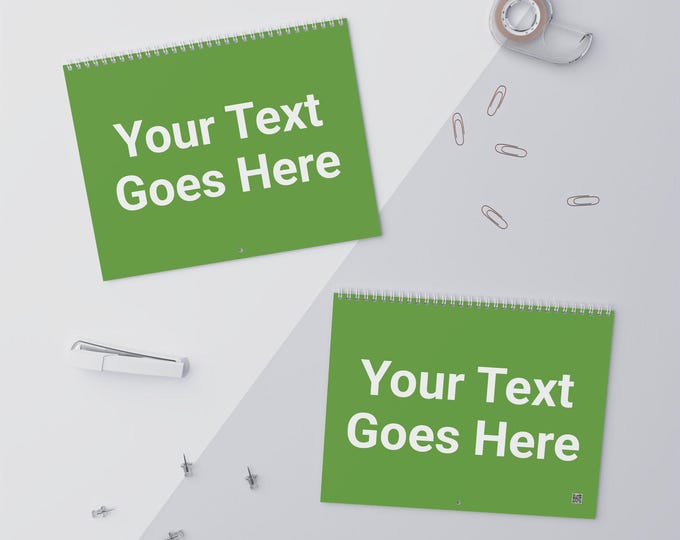 Solid Green Minimal Wall Calendar | Blank Monthly Planner