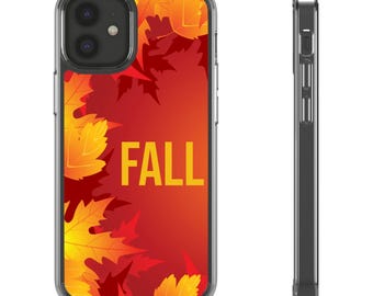 Fall-Themed Clear Phone Case,