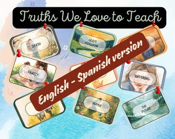 JW Ministry Flashcards | Kids & Publisher Bible Teaching Aids | 9 Sets Bundle - English and Spanish