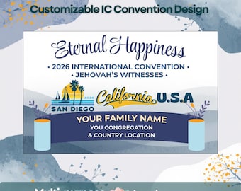Customizable 2026 Eternal Happiness International Convention Landscape Design | Made-to-Order | JW Gift Design
