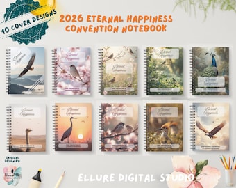 2026 Eternal Happiness JW Convention Notebook | Birds Theme Printable (10 Cover Designs Included)