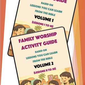 Volume 1 and 2 -Family Worship Activity Guide| Lessons 1–20| JW Bible Lesson Workbook|Printable PDF & ePUB | Digital Download | Based on LFB