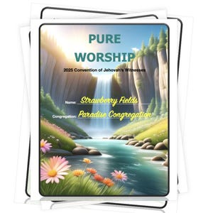 2025 JW Regional Convention Notebook: Pure Worship (Digital Download, PDF/EPUB Files, Personalization Available)