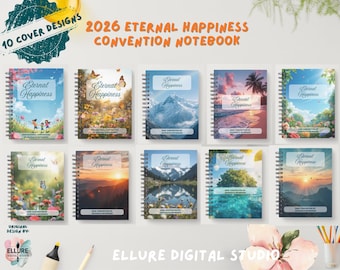 2026 Eternal Happiness JW Convention Notebook | Nature Theme Printable (10 Cover Designs Included)