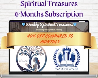 Abonnement de 6 mois - Spiritual Treasures - Accès au site Web - -40 % sur le mois