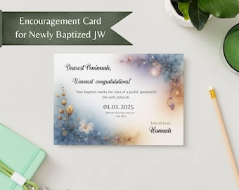Editable JW Baptism Card Bundle – Canva Template – Printable Spiritual Greeting Cards – JW Gifts