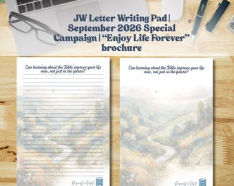JW Letter Pad Stationery: September 2026 Campaign, A4/Letter PDF (Instant Download)