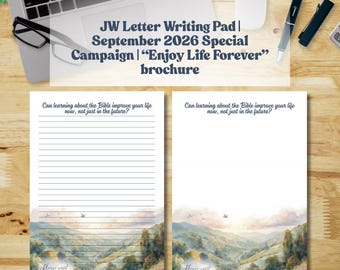 JW Letter Pad Stationery: September 2026 Campaign, A4/Letter PDF (Instant Download) - Version 2