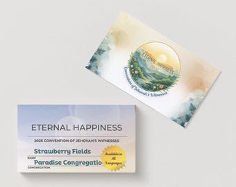 2026 JW Regional Convention Custom Badge: Eternal Happiness, Digital Download (PDF)