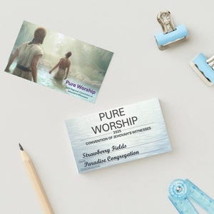 2025 Regional Convention Badge | Digital Download | Customizable Name & Congregation | Jehovah’s Witness Convention | &quot;Pure Worship&quot;