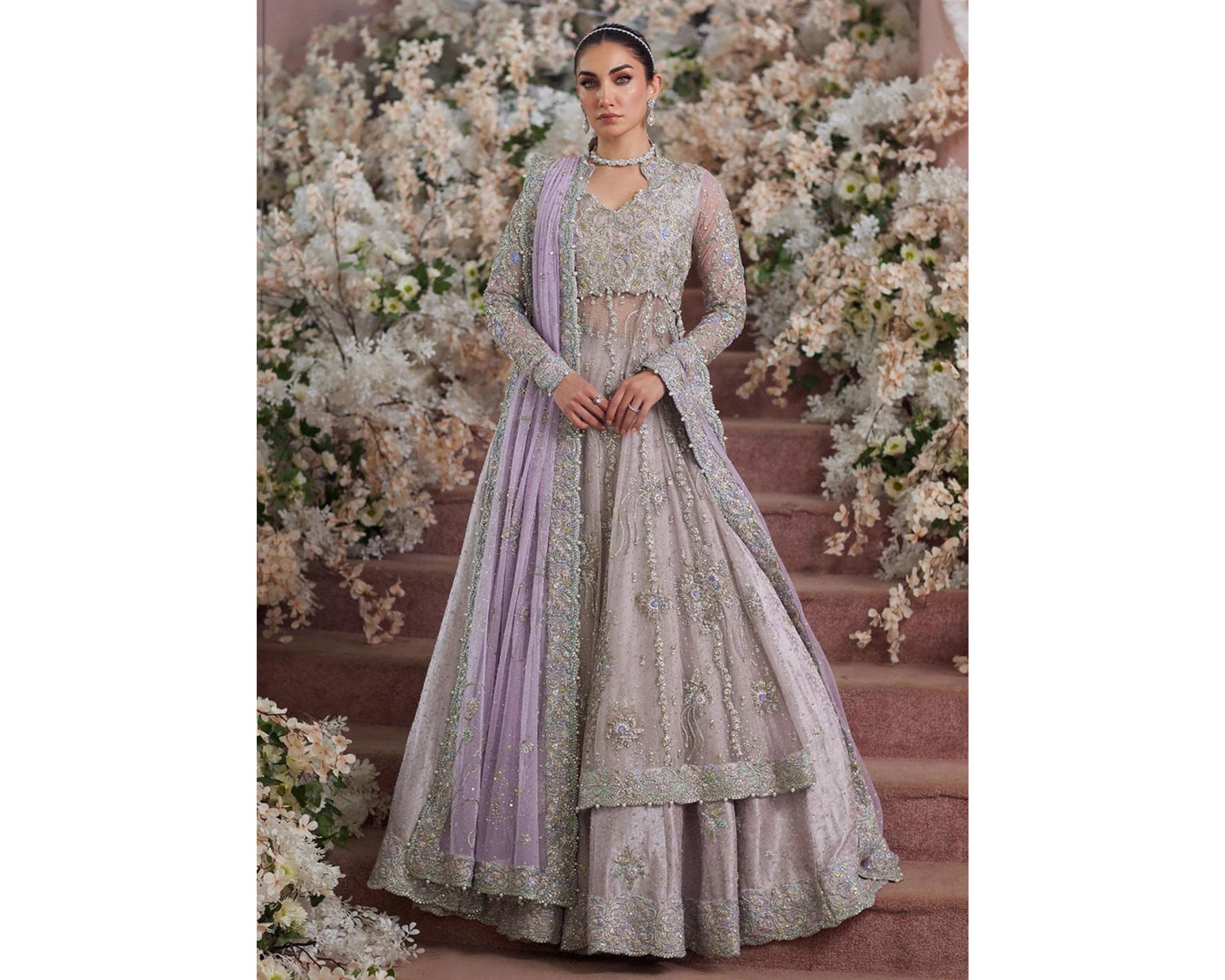light purple nikkah dress Dress For Bride For Nikkah In Purple Pink