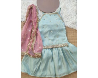 Conjunto de ropa para bebé niña para Eid y festividades (Dupatta/Conjunto de fiesta)