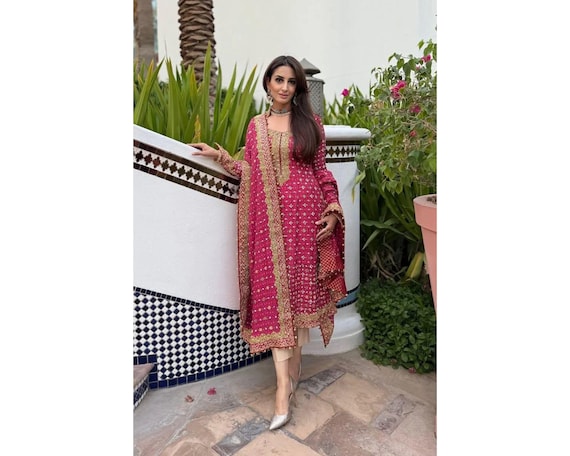 sachin and babi light blue dress Teal Embroidered Chiffon Pakistani Suit main image 1