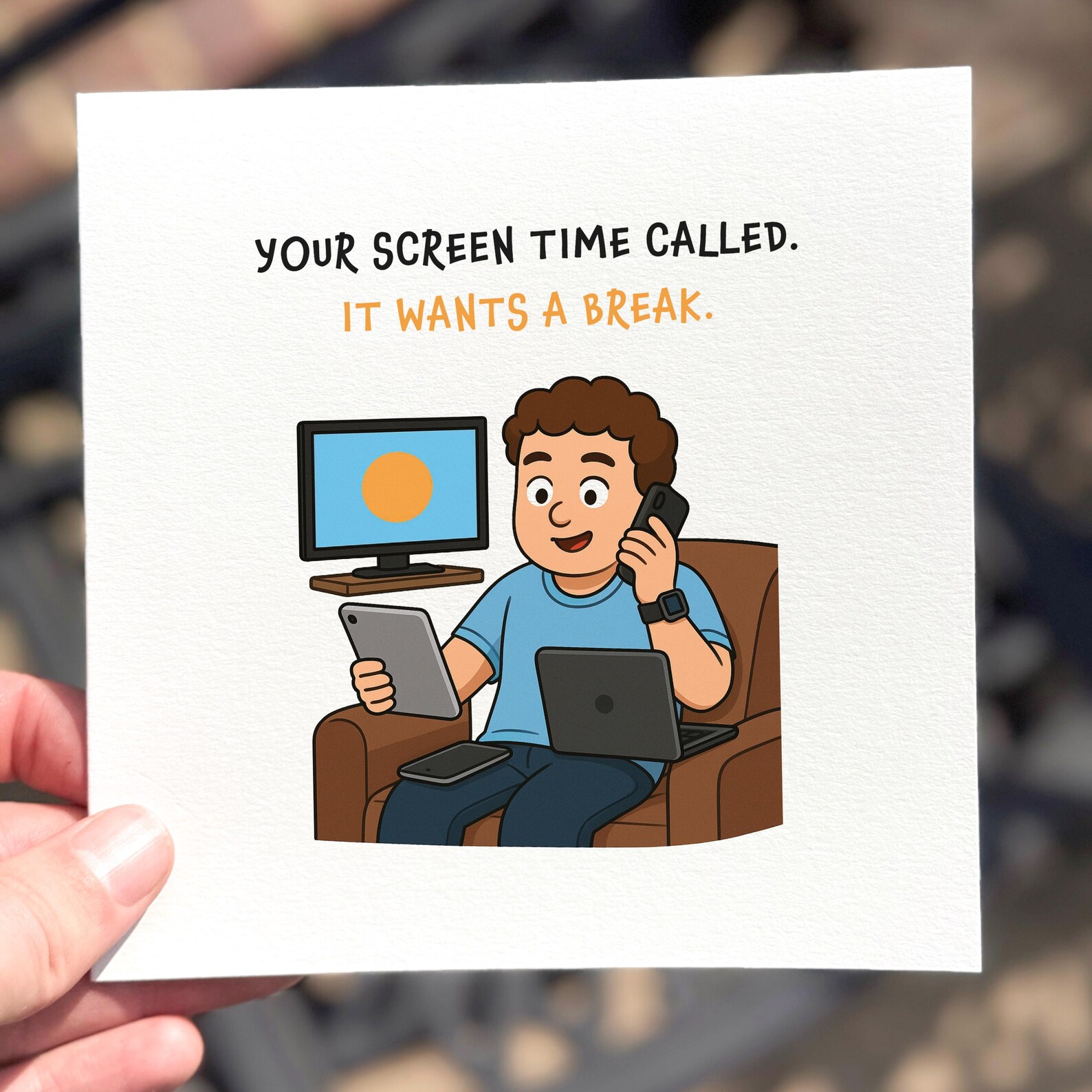 Funny Screen Time Card