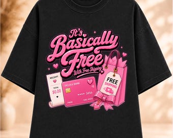 Es prácticamente gratis con envío gratis PNG, Chica Matemática PNG, Frase Divertida de Compras PNG, Diseño de Terapia de Compras, Camiseta Coqueta, Descarga Instantánea