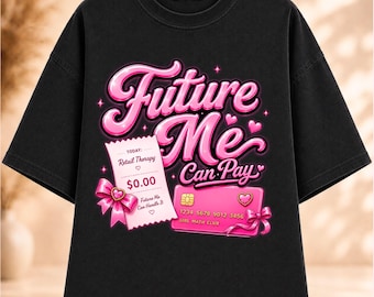 Mi yo del futuro puede pagar PNG, Chica matemática PNG, Frase divertida sobre compras PNG, Diseño de camiseta de terapia de compras, Camiseta gráfica coqueta, Descarga instantánea
