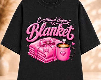 Manta de apoyo emocional PNG, Frase divertida y acogedora PNG, Diseño de camiseta con humor sobre el agotamiento, Amante de las mantas coquetas PNG, Descarga instantánea