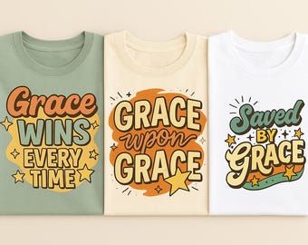 Grace Christian PNG Bundle: Bible Verse Shirt Sublimation Designs (Digital Download
