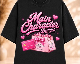 Hauptfigur-Budget (PNG), Mädchen-Mathe (PNG), Lustiger Shopping-Spruch (PNG), Kokettes T-Shirt-Design, Hauptfigur-Energie (PNG), Sofort-Download