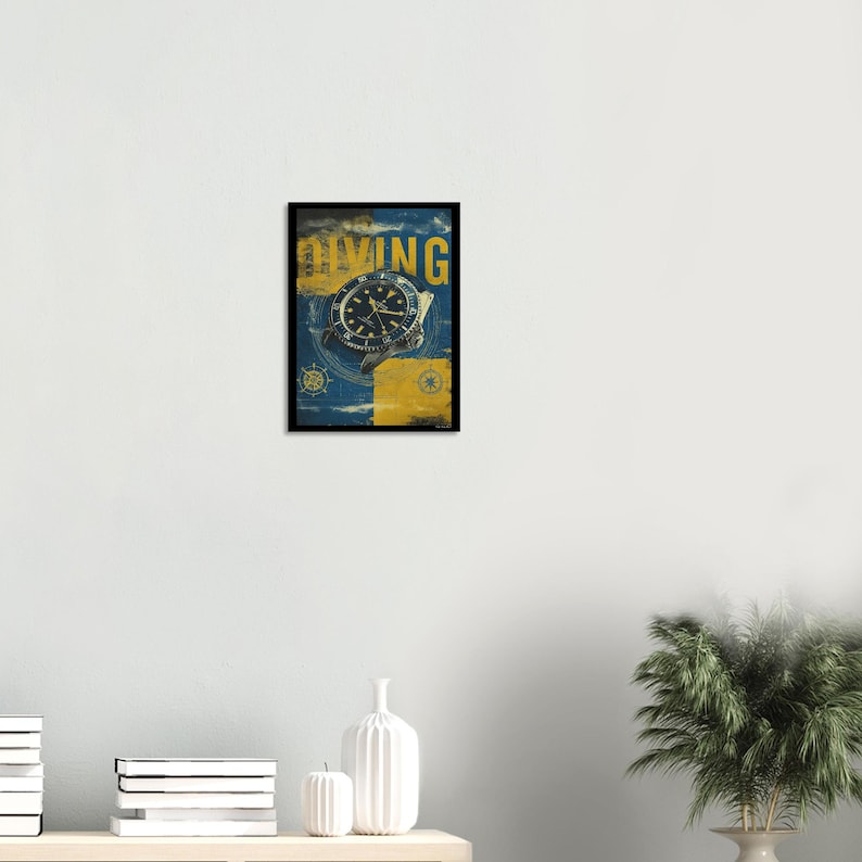 Vintage Diving Watch Poster Print | Horlogerie Art | Golden Age Collection | Ocean Explorer Print image 4