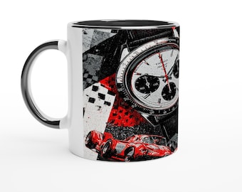 Taza cronógrafo de carreras – Arte vintage del automovilismo, regalo para fanáticos de la F1