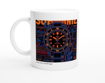Taza con reloj Deep Sea Challenge - Arte Horológico - Buceador Profesional de la Edad de Oro - Reloj Submarino