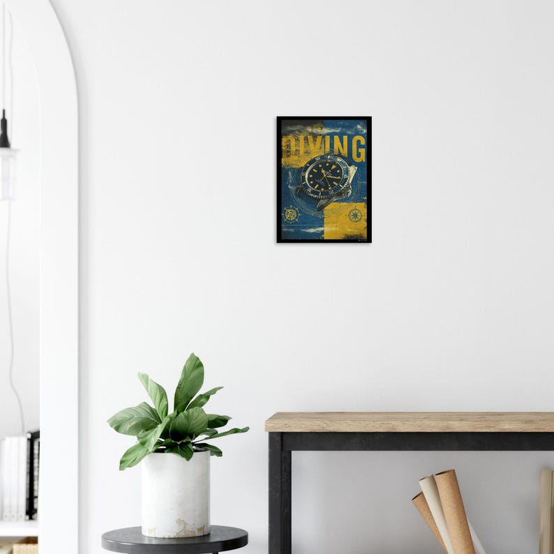 Vintage Diving Watch Poster Print | Horlogerie Art | Golden Age Collection | Ocean Explorer Print image 3