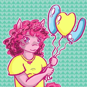 Pinkie Pie Anthro &quot;I love You&quot; My Little Pony: Friendship is Magic Postcard