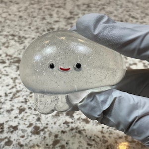Cute Clear Jellyfish Taba Squishy with Sparkles