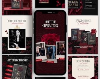 Dark Romance Author Instagram Templates | Book Launch Canva Bundle | Book Promotion Kit | Bookstagram Templates
