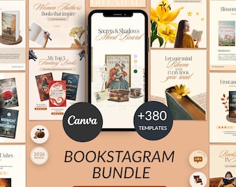 Bookstagram Template Bundle | Instagram Canva Bookstagram Post and Story Templates for Book Lovers, Reading Reviews & Bookish Social Media