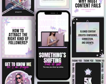 Instagram Canva Templates, Social Media Manager Posts, Animated Stories