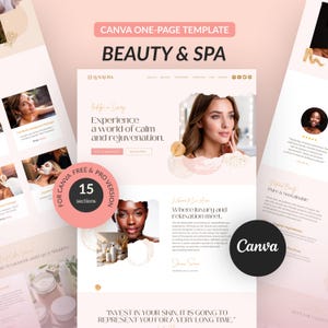 Elegant Beauty Spa Canva-websitesjabloon, bestemmingspagina schoonheidsspecialiste