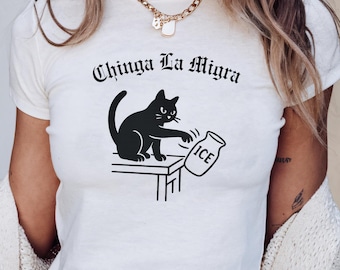 Anti ICE Pro Immigration Cat Baby Tee Shirt, Abolish ICE Funny Cat Political Tee, Human Rights Civil Rights Equality Y2K 90s Style Baby Tee