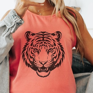 Comfort Colors 9360  Tank Top Tiger Tee, Tiger T-Shirt, Animal Gift for Tiger Lover, Wild Cat Shirt