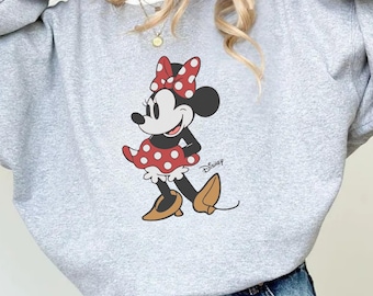 Retro Minnie Mouse Classic Pose Sweatshirt, Vintage Style Minnie Hoodie, Disneyland Girls Trip Shirt, Disney Holiday Vacation Shirt
