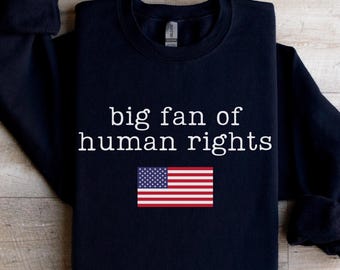 Big Fan Of Human Rights Sweatshirt, Equality Sweatshirt, Social Justice Sweatshirt, Political Protest Sweatshirt, Activist Sweatshirt