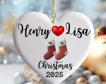 Personalized Couple Christmas Ornament 2025, Custom Couple Christmas 2025 Ornament, Together Ornament, New Couple Keepsake, Gift For Couple