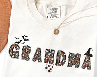 Halloween Grandma Comfort Colors® Shirt,Grandma Halloween Shirt,Spooky Grandma Shirt,Grandma Halloween,Cute Ghost Shirt,Floral Ghost Shirt