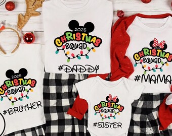 Custom Disney Christmas Squad Shirt, Matching Disney Christmas Family Shirt, Disneyland Christmas Shirt, Christmas Crew, Custom Disney Shirt