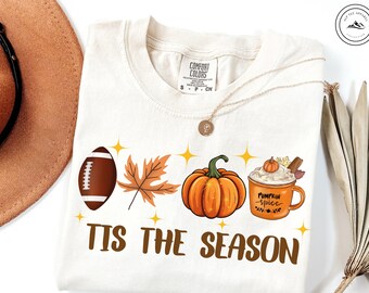 Comfort Colors® Tis The Season Shirt, Pumpkin Spice Latte Shirt,Fall Shirt,Fall Coffee Shirt,Thanksgiving Shirt,Coffee Lovers Shirt