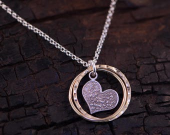 Tiny Heart Dog Nose Print In Halo Pendant • Dainty Nose print Charm • Loved Pets Nose prints Jewelry • Memorial Gifts • Mother's Gift •