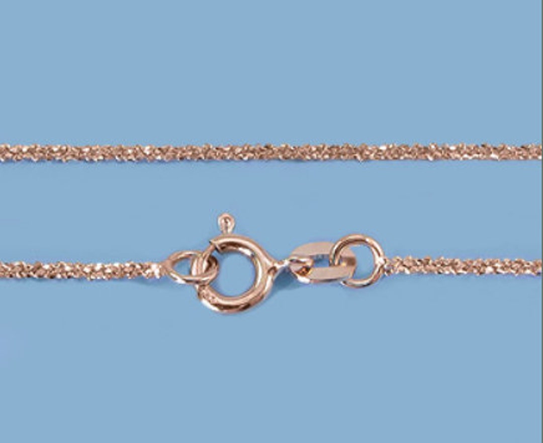 Sterling Silver Chain Dia Cut Rope ( Rose Plated) 1.4mm 18 Inch - Etsy