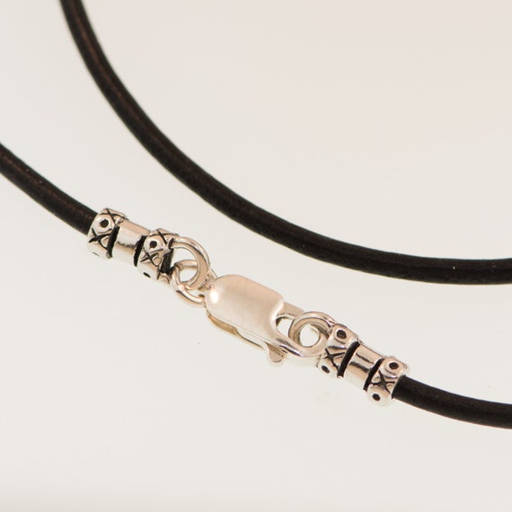 2mm, 3mm Leather Cord Necklace With Sterling Silver Findings