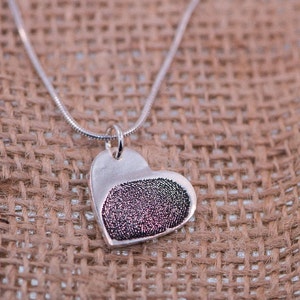 FingerPrint Heart Shape Silver Charm image 1