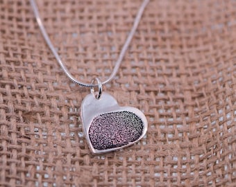 FingerPrint Heart Shape Silver Charm