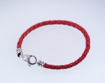 INFINITY Braided Leather Bracelet Sterling Silver Findings